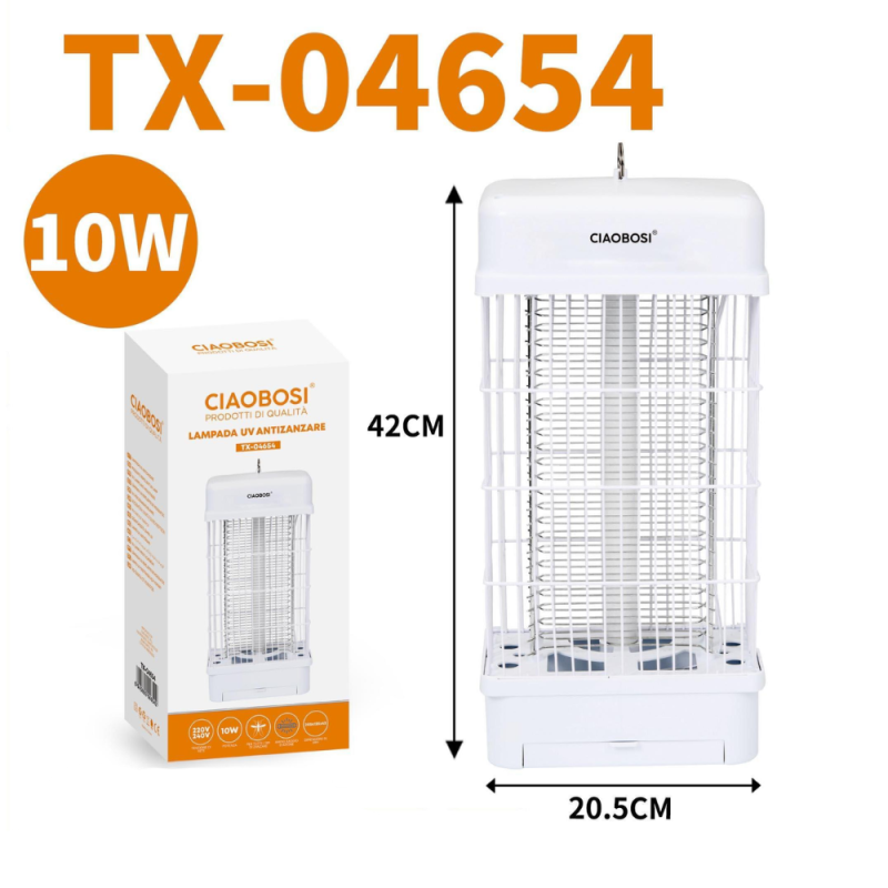 Lampe Anti-moustiques & Mouches Électrique 10W – UV Haute Efficacité – 360° Couverture CIAOBOSI TX-04654 · Smarty Paris